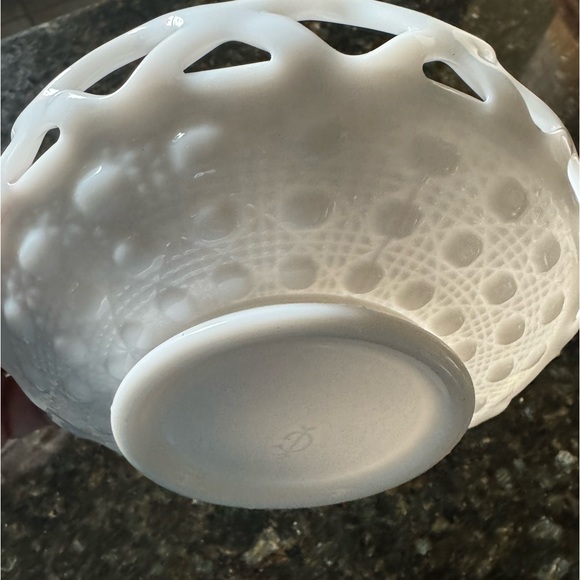 Vintage Imperial Glass Original Milk Glass Bowl Lace Edging 1950’s Excellence - Picture 12 of 12